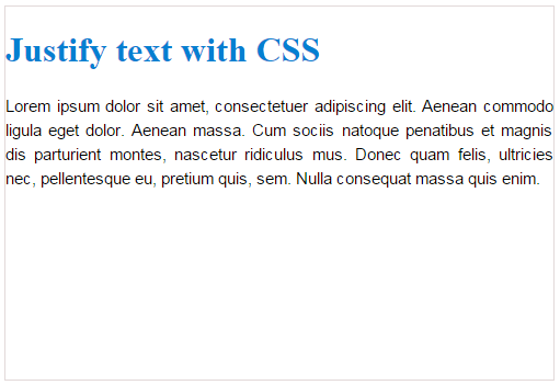 How To Justify Text In Css